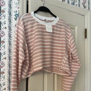 Altered State Pink and White Striped Cropped top size xs